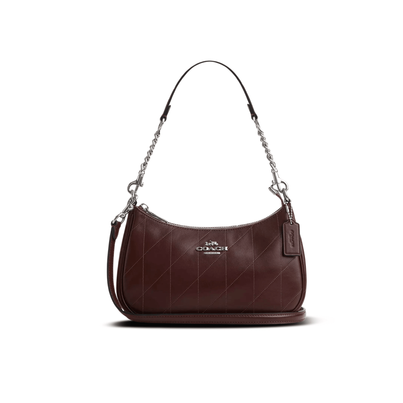 Coach Teri Shoulder Bag smooth leather/Silver/Maple