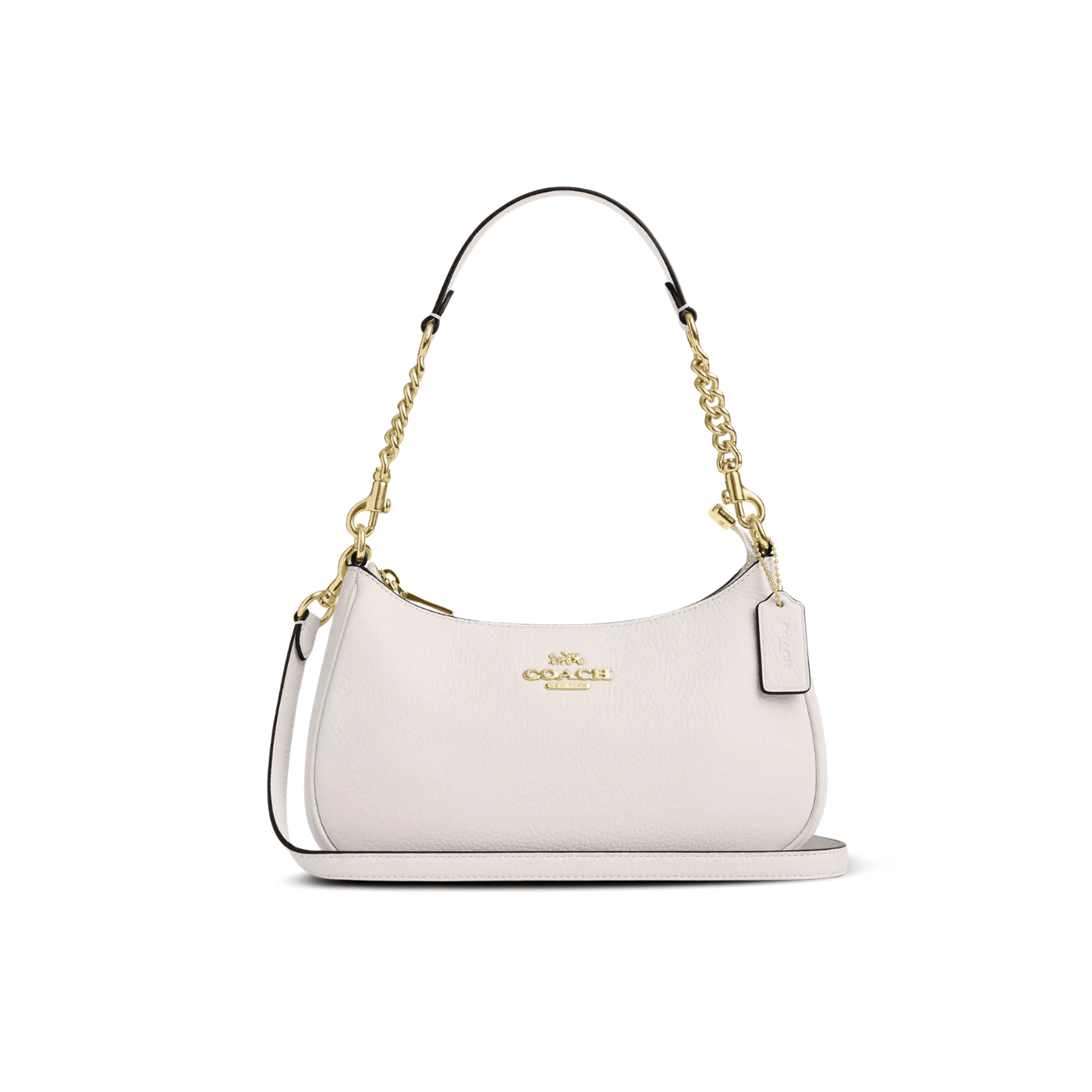 Coach Teri Shoulder Bag pebbled leather/Gold/Chalk
