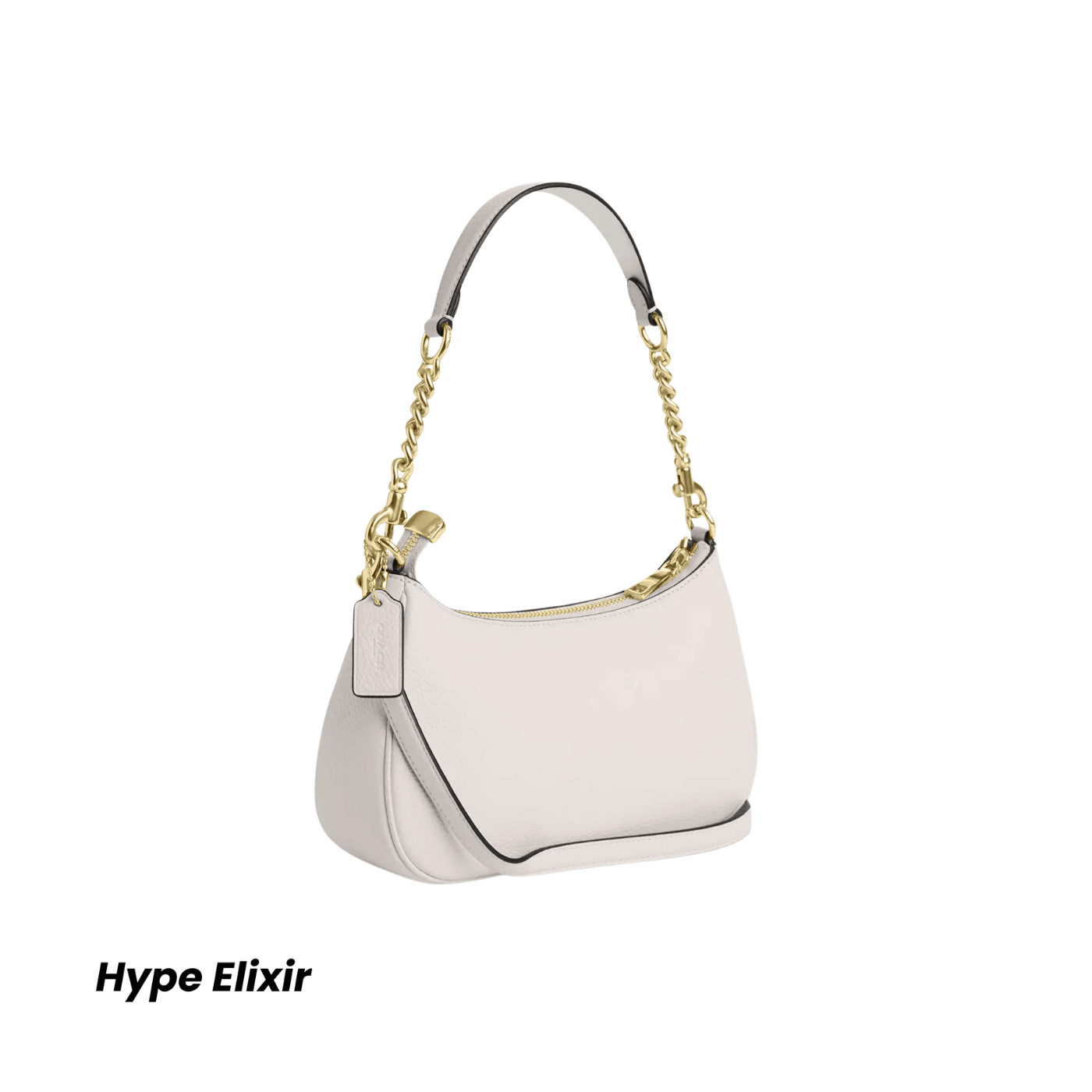 Coach Teri Shoulder Bag pebbled leather/Gold/Chalk