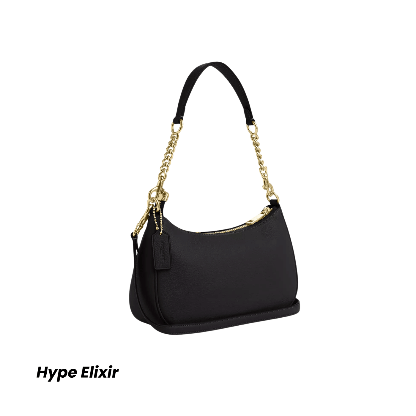 Coach Teri Shoulder Bag pebbled leather/Gold/Black