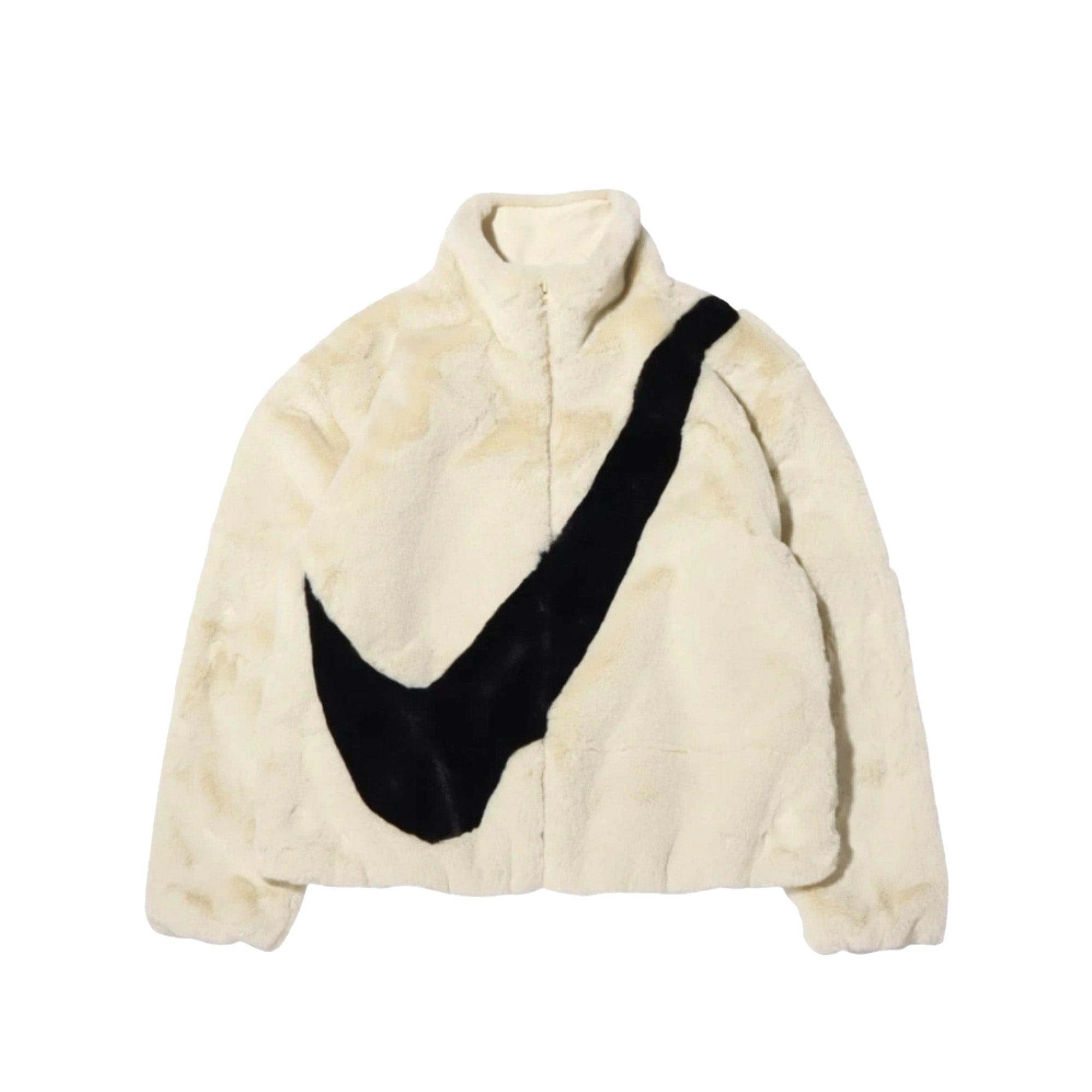 Nike Faux Fur Jacket Fossil Black W