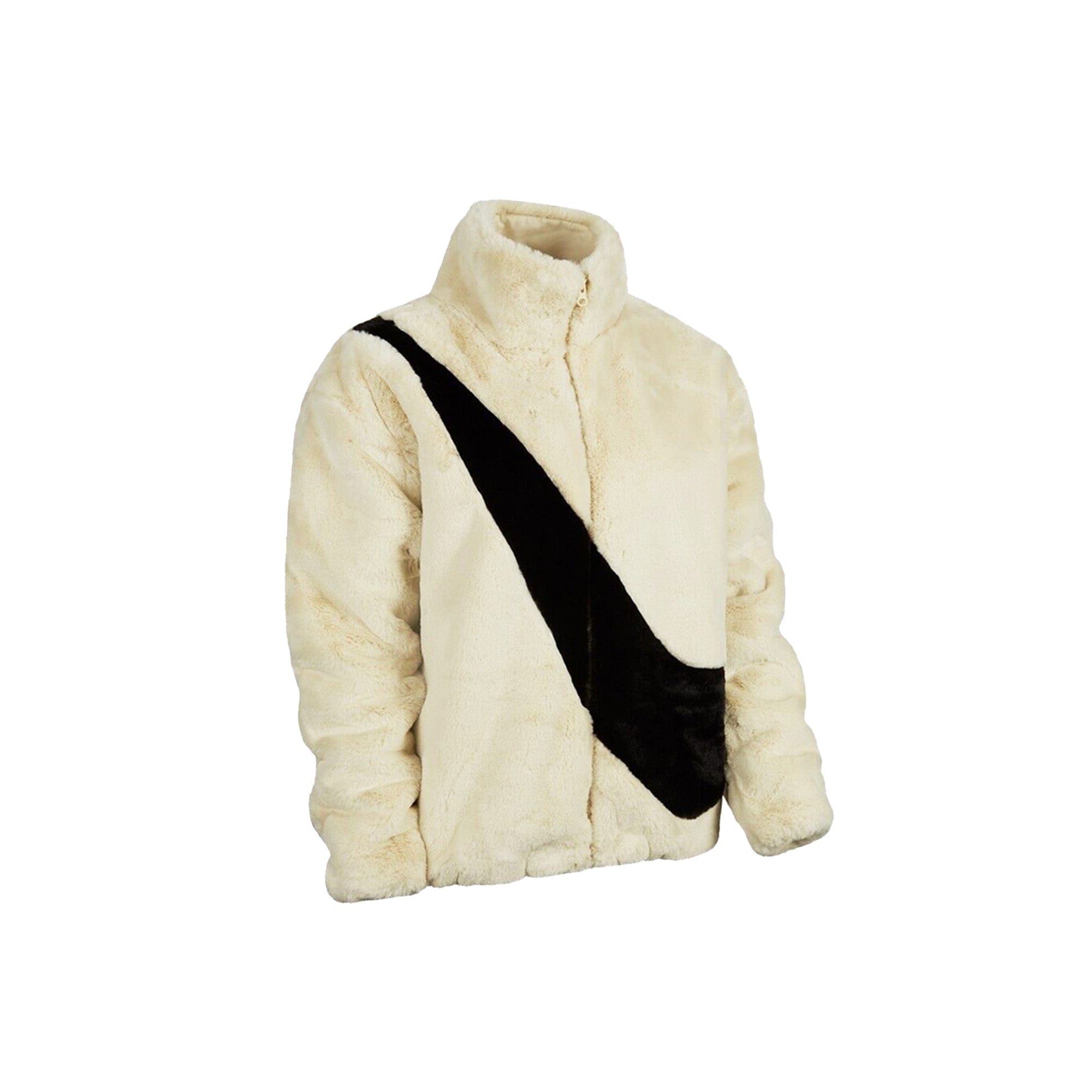 Nike Faux Fur Jacket Fossil Black W