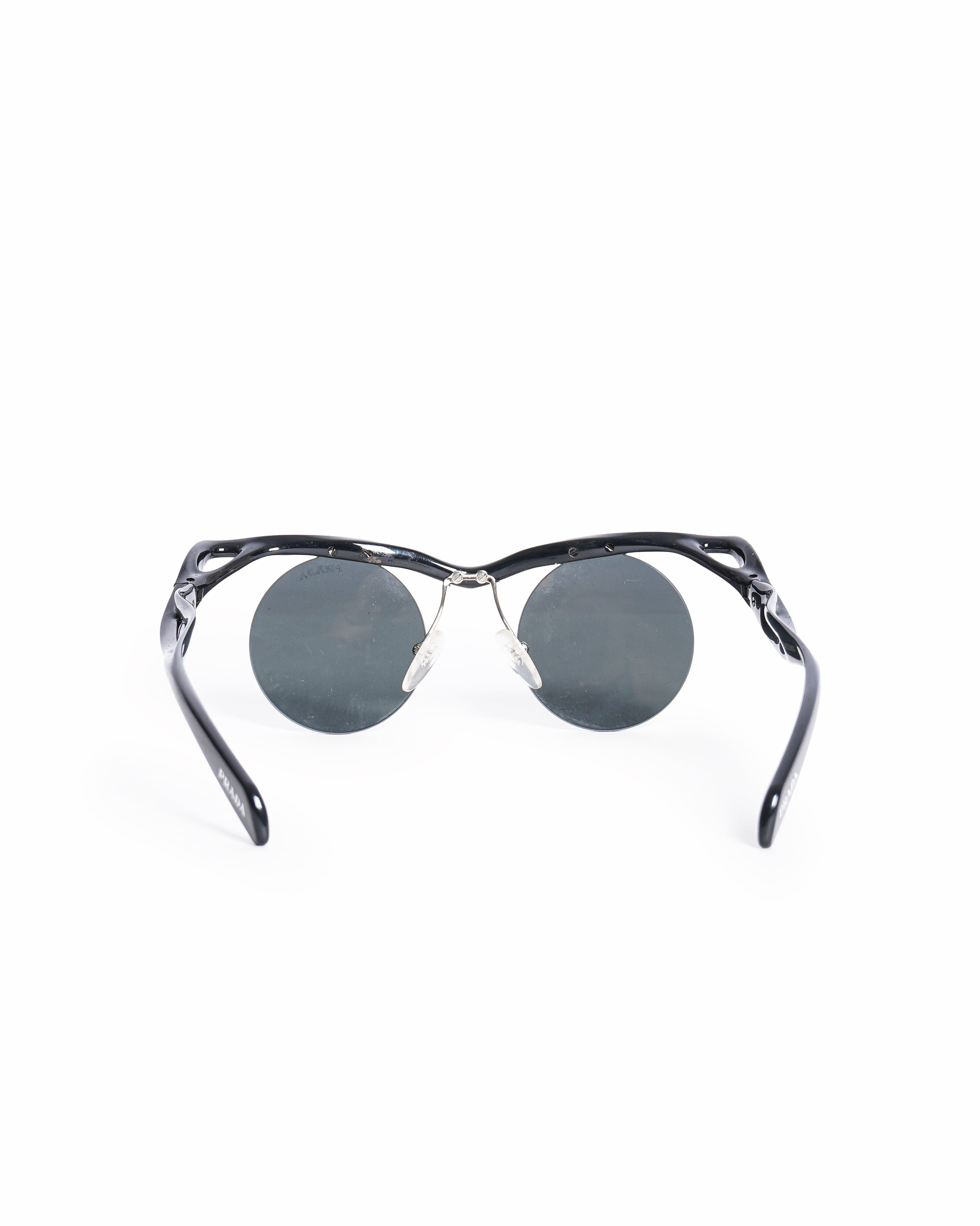 Prada Women's Black Round Rimless Cat - Eye Sunglasses