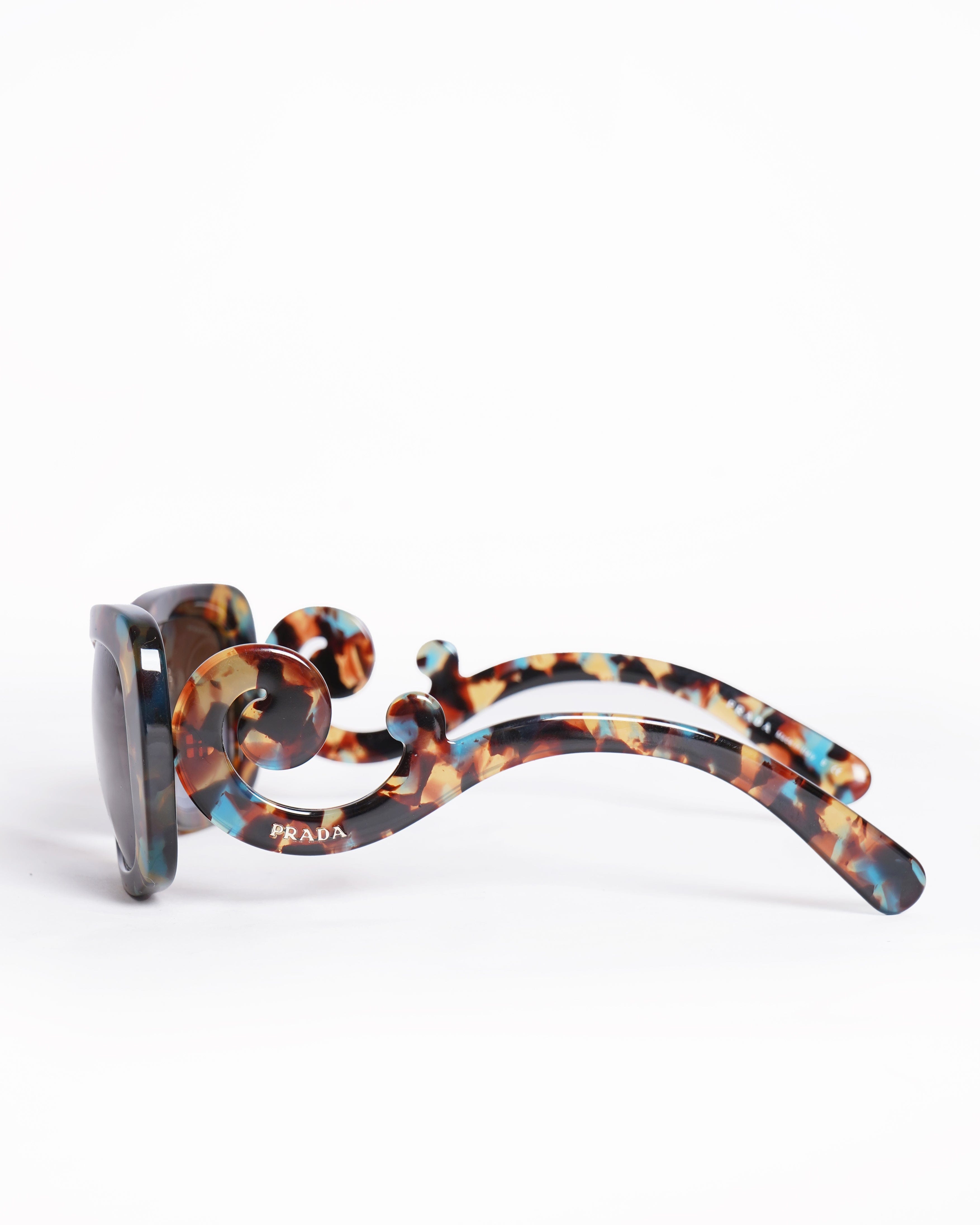 Prada swirl tortoise frame baroque Sculptural sunglasses