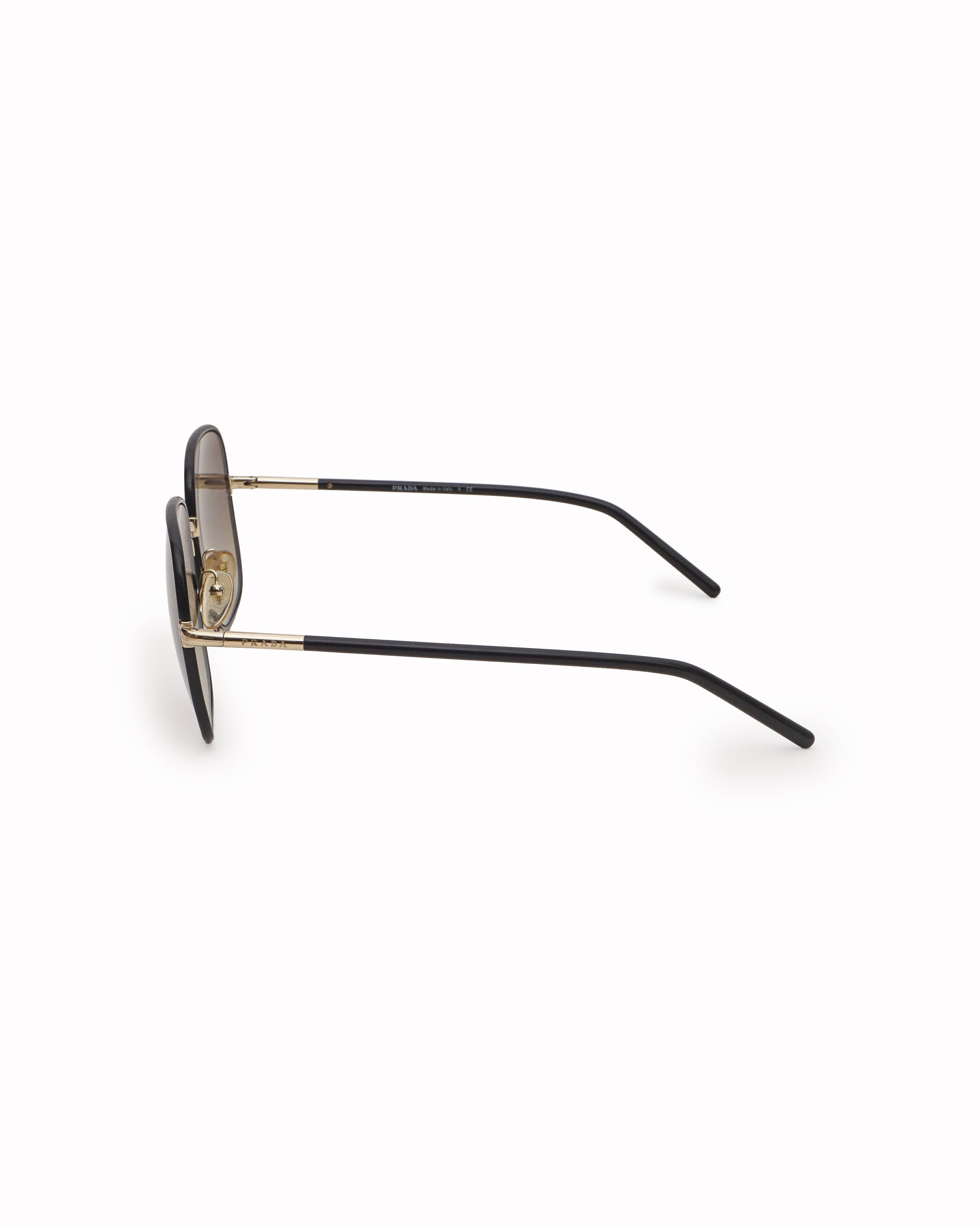 Prada Gold - Tone Oversized Square Metal Sunglasses