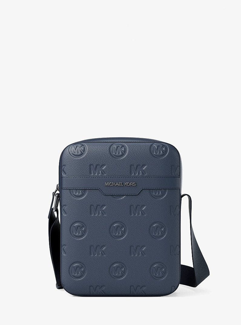 Michael Kors Cooper Logo Debossed Flight Bag Navy