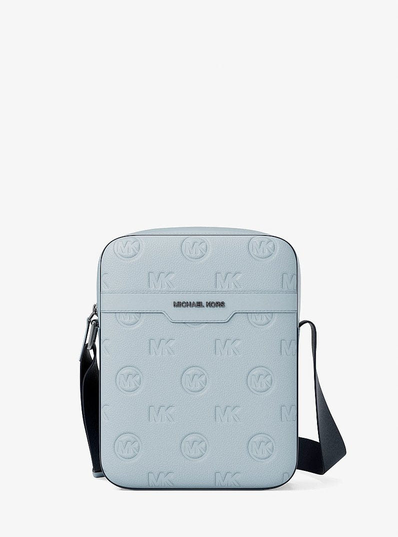Michael Kors Cooper Logo Debossed Flight Bag Pale Ocean