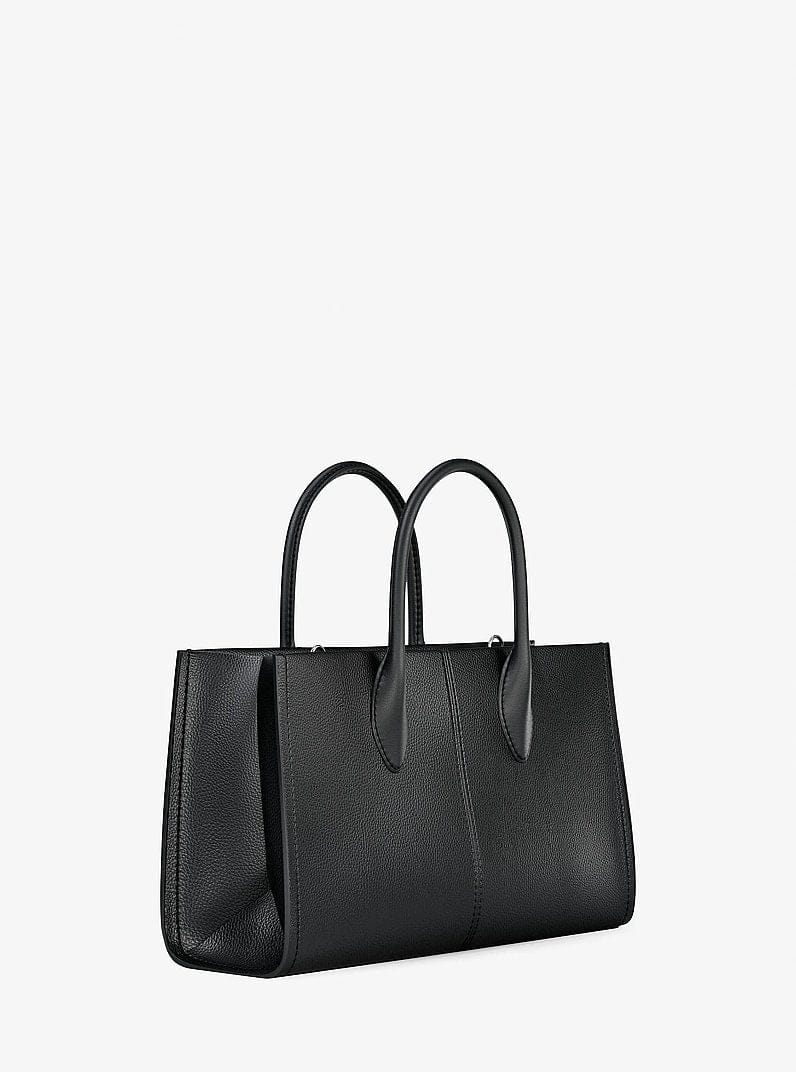Michael Kors Mirella Medium Pebbled Leather Satchel Black