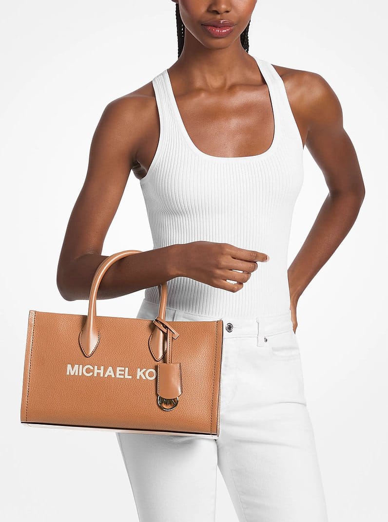 Michael Kors Mirella Medium Pebbled Leather Satchel Luggage