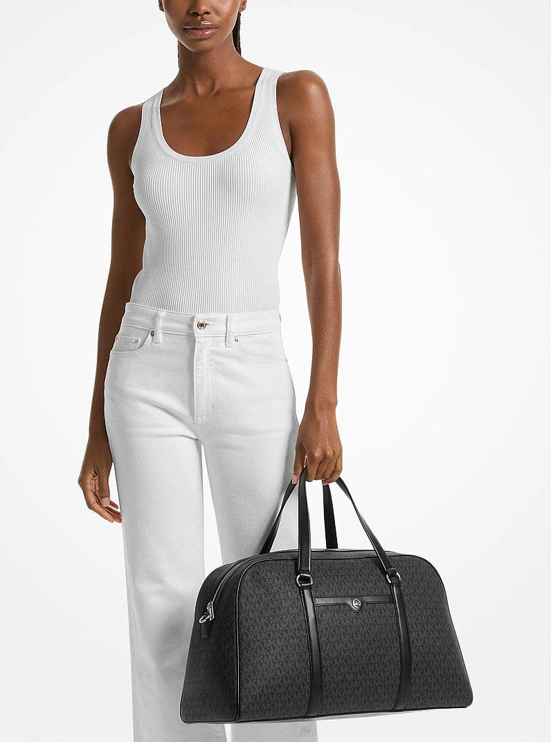 Michael Kors Jet Set Travel Extra - Large Signature Logo Weekender Bag Black