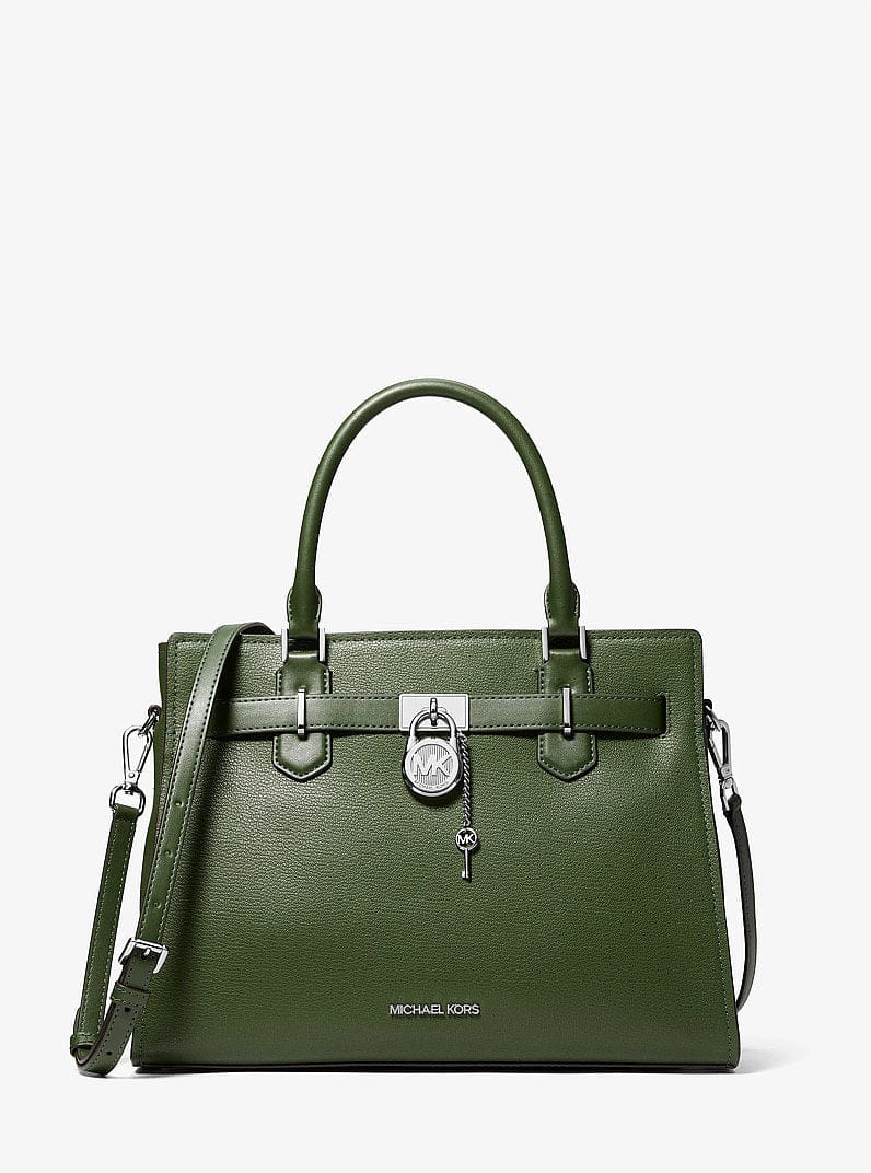 Michael Kors Hamilton Medium Leather Satchel Amazon Green