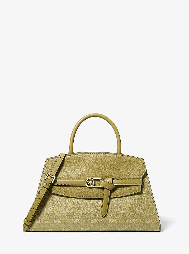 Michael Kors Greta Medium Signature Logo Satchel Oregano