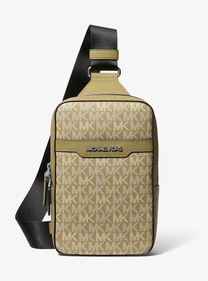 Michael Kors Cooper Medium Signature Logo Sling Bag Oregano