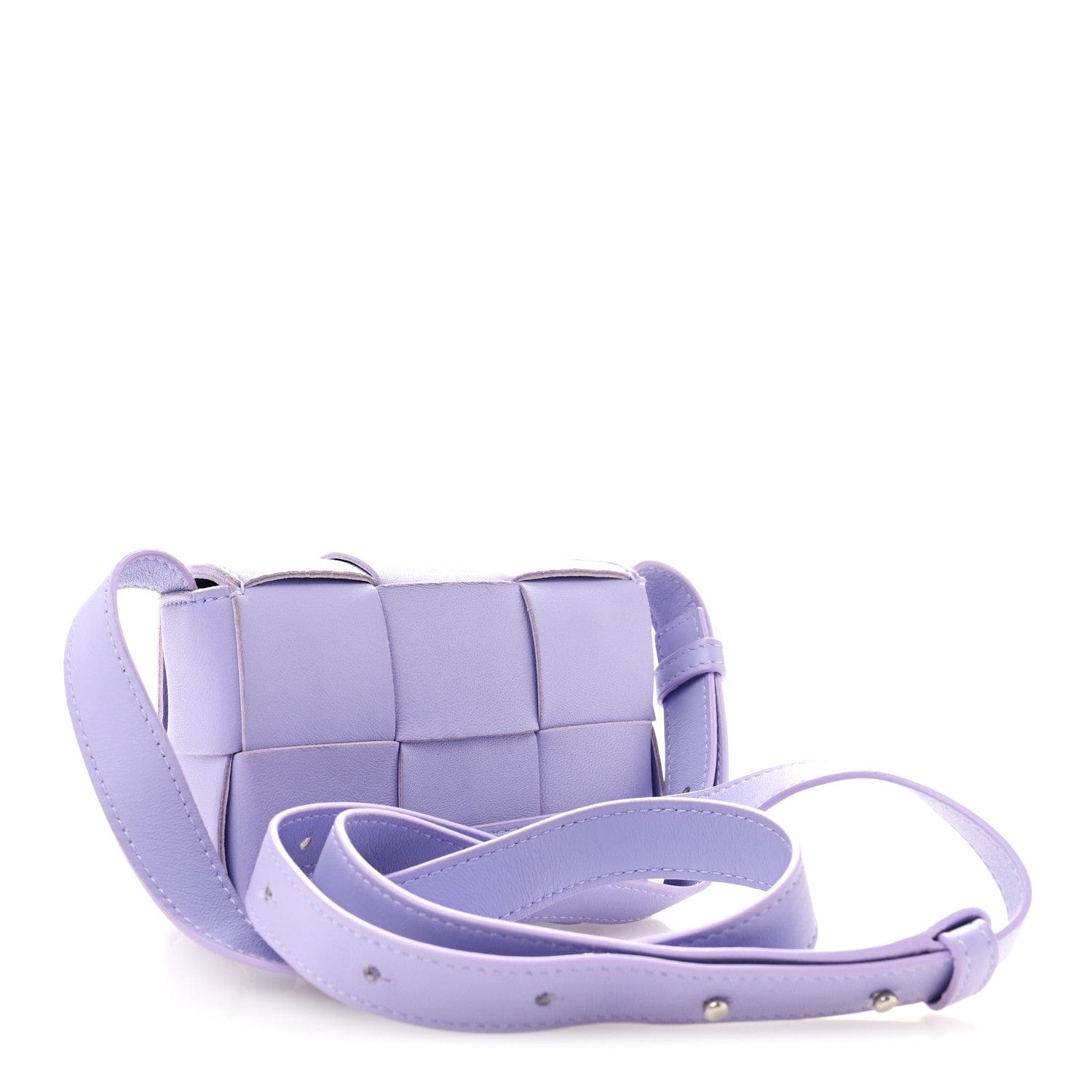 Bottega Veneta Lambskin Intreccio Candy Cassette Crossbody Bag Wisteria