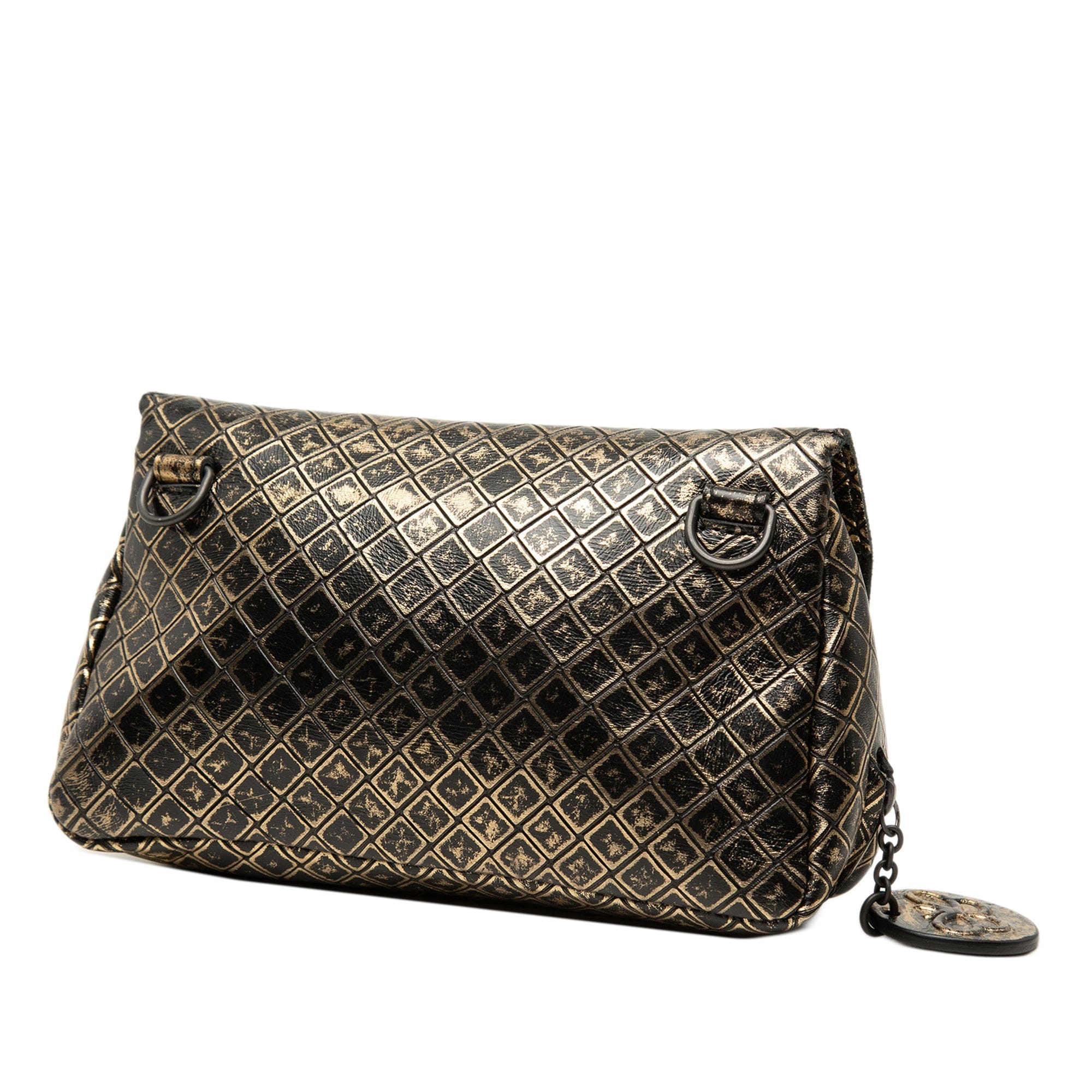 Bottega Veneta Metallic Calfskin Intrecciomirage Chain Flap Crossbody
