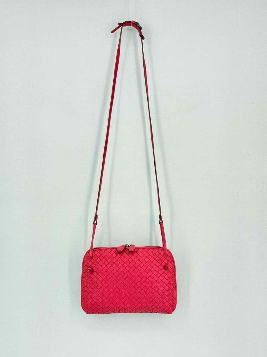 Bottega Veneta Nodini Red Intrecciato Crossbody