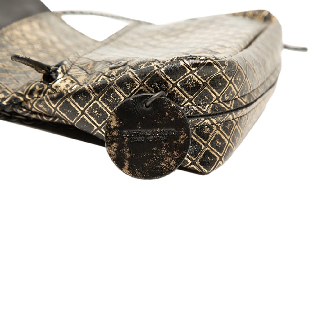 Bottega Veneta Metallic Calfskin Intrecciomirage Chain Flap Crossbody