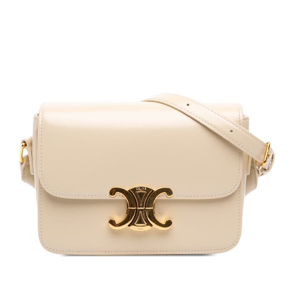 Celine Teen Shiny Calfskin Triomphe Crossbody