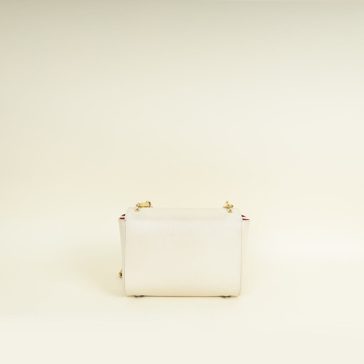 Valentino Cream Vlogo Stud Sign Shoulder Bag
