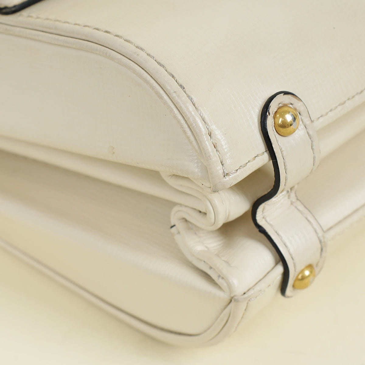 Valentino Cream Vlogo Stud Sign Shoulder Bag