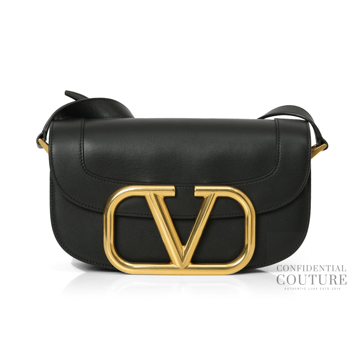 Valentino Garavani Black Supervee Bag In Calfskin