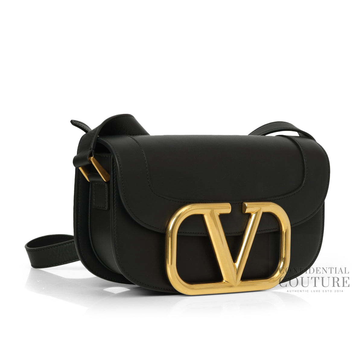 Valentino Garavani Black Supervee Bag In Calfskin