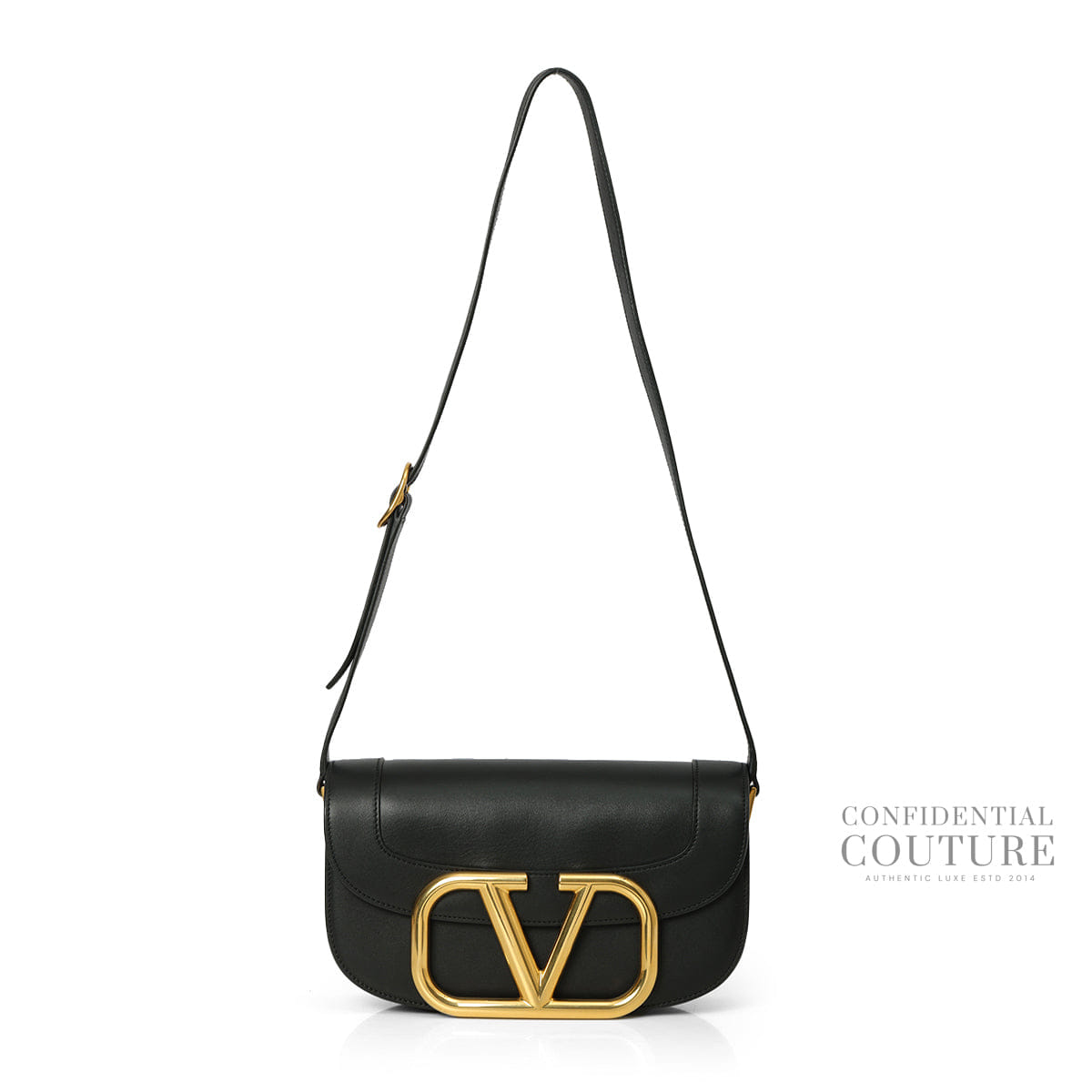 Valentino Garavani Black Supervee Bag In Calfskin
