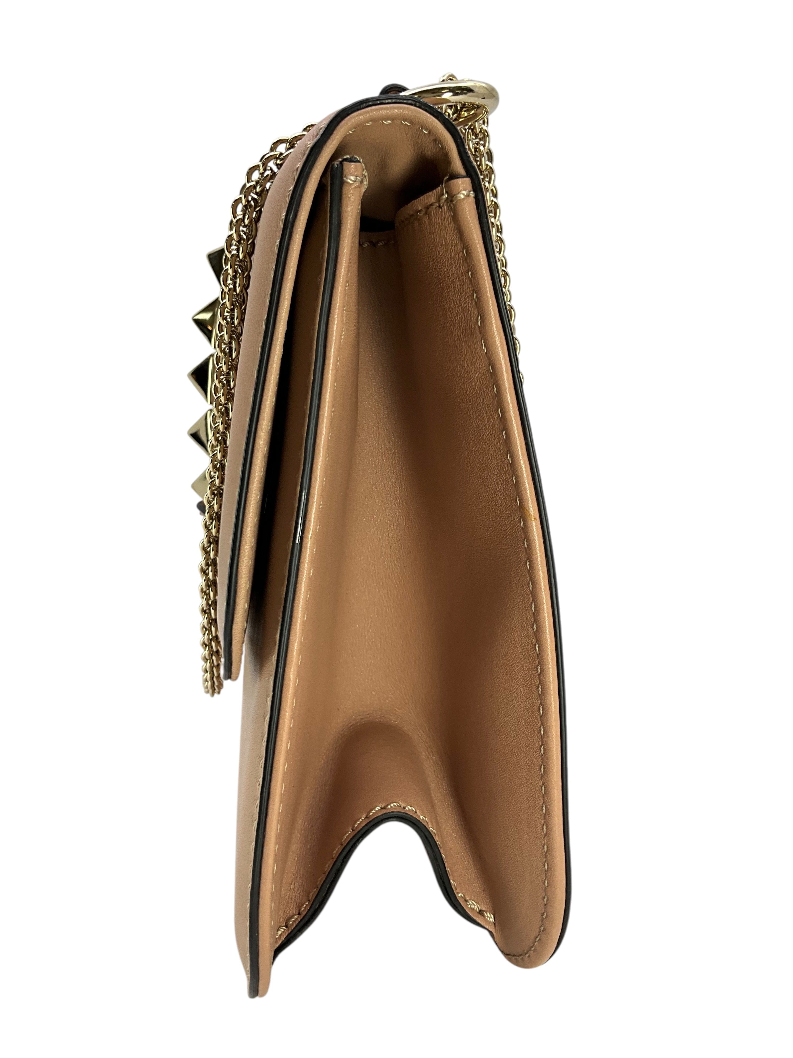 VALENTINO Leather Rockstud Glam Lock Flap Bag