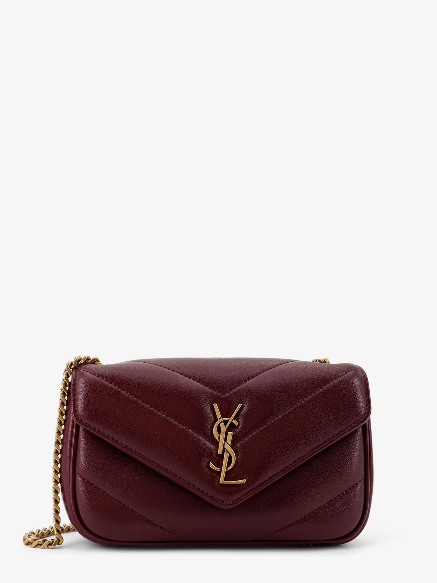 Saint Laurent Women Loulou Mini Crossbody Bag With Chevron Stitching
