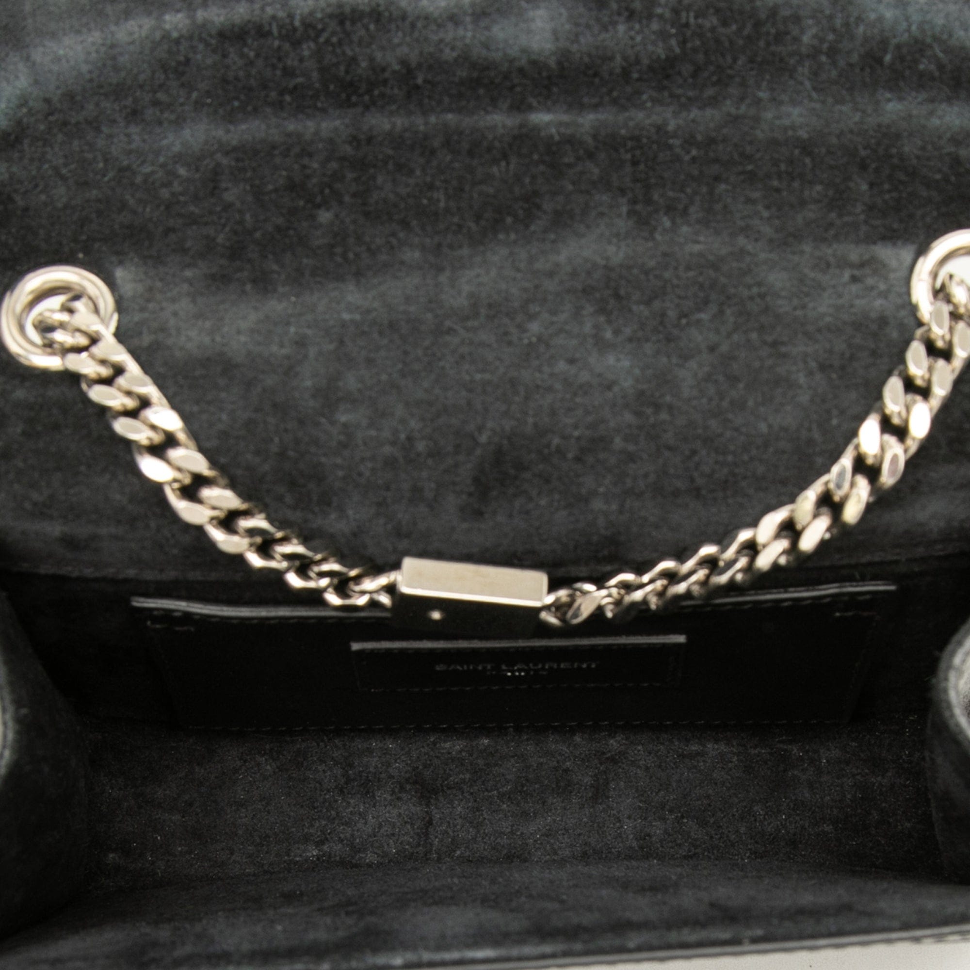 Saint Laurent Small Croc Embossed Leather Monogram Kate Tassel Crossbody