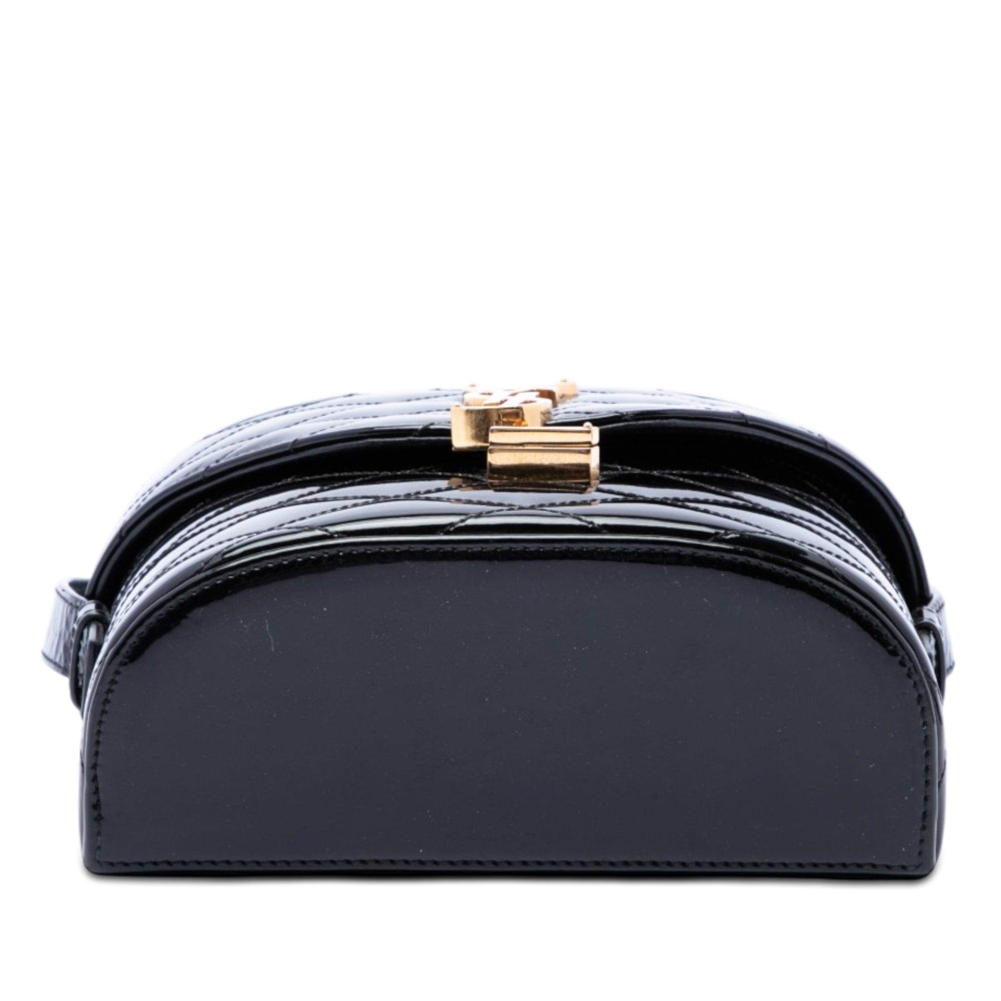 Saint Laurent Quilted Patent Monogram June Box Crossbody