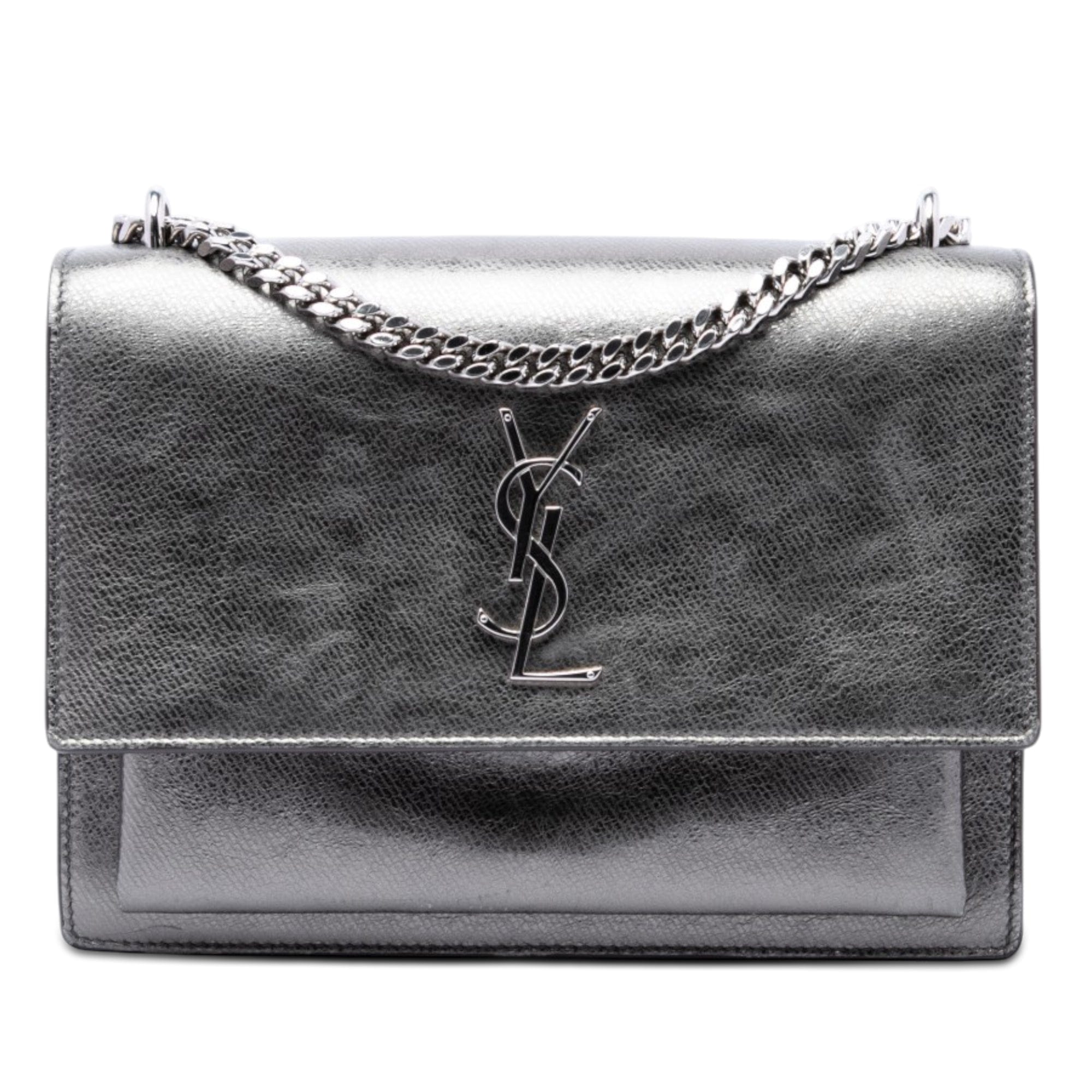 Saint Laurent Medium Metallic Calfskin Monogram Sunset Crossbody