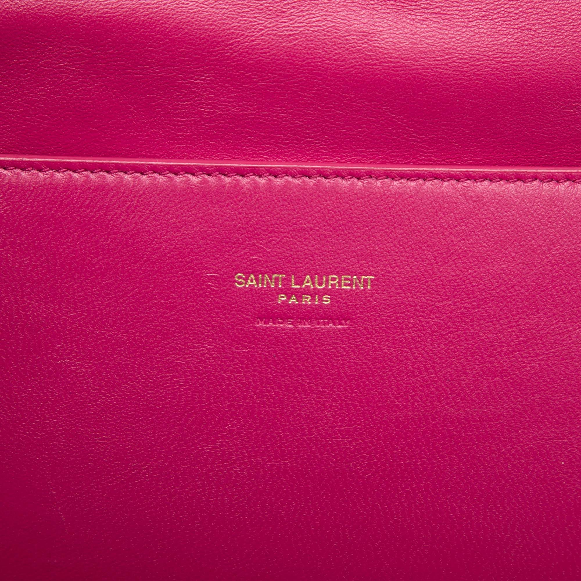 Saint Laurent Medium Smooth Calfskin and Suede Reversible Kate Crossbody