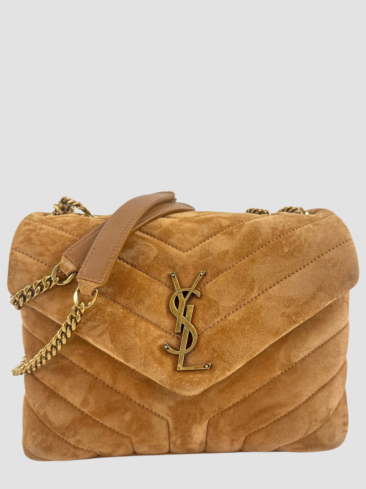 Saint Laurent Caramel Suede Small LouLou Crossbody