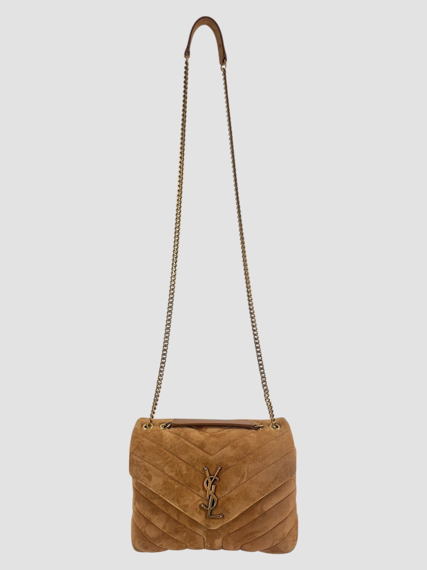 Saint Laurent Caramel Suede Small LouLou Crossbody