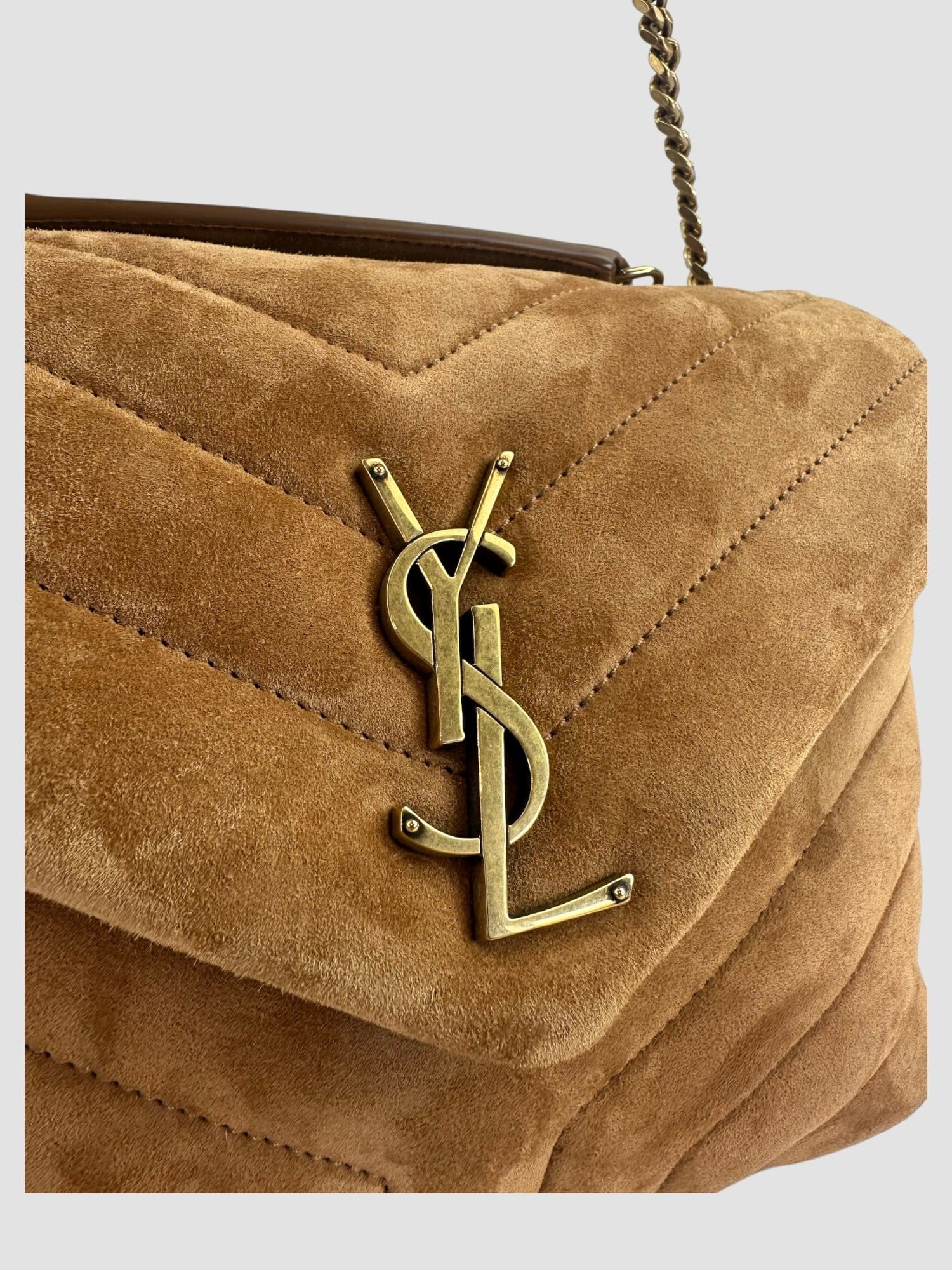 Saint Laurent Caramel Suede Small LouLou Crossbody
