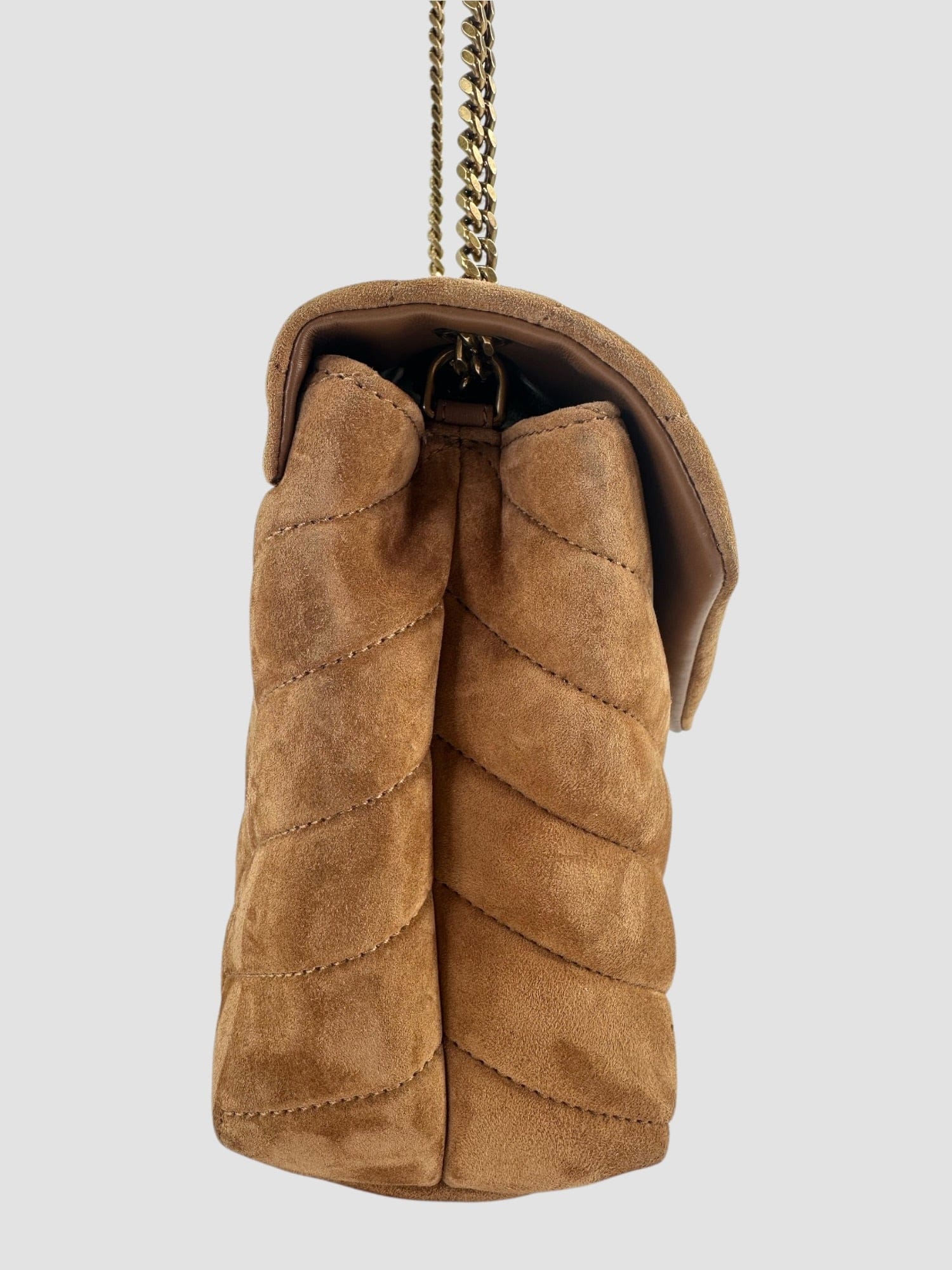 Saint Laurent Caramel Suede Small LouLou Crossbody