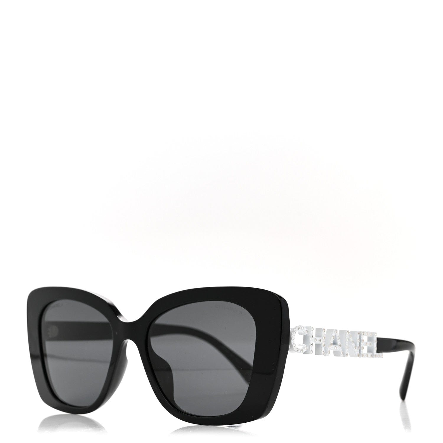 Chanel Acetate Strass Square Sunglasses 5422 - B - A Black White