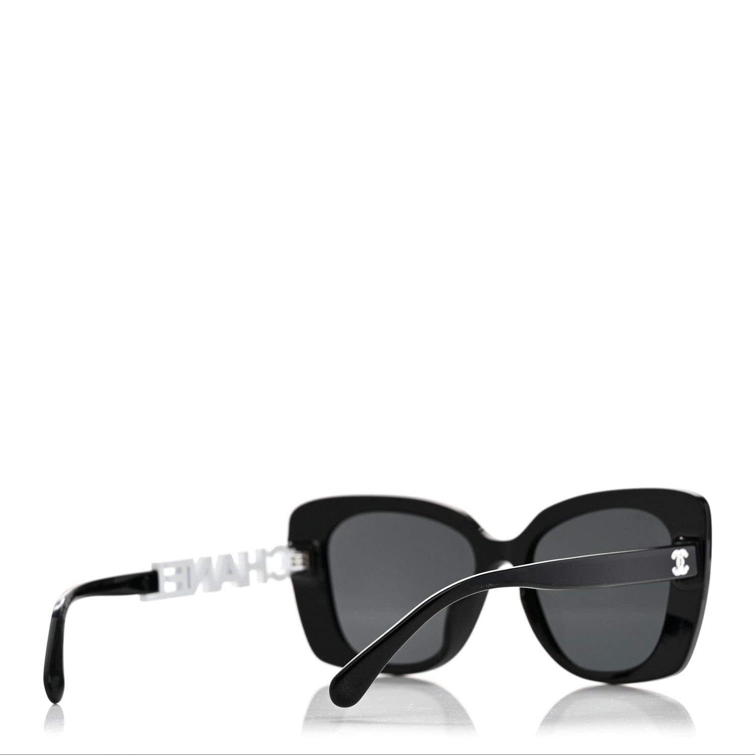Chanel Acetate Strass Square Sunglasses 5422 - B - A Black White
