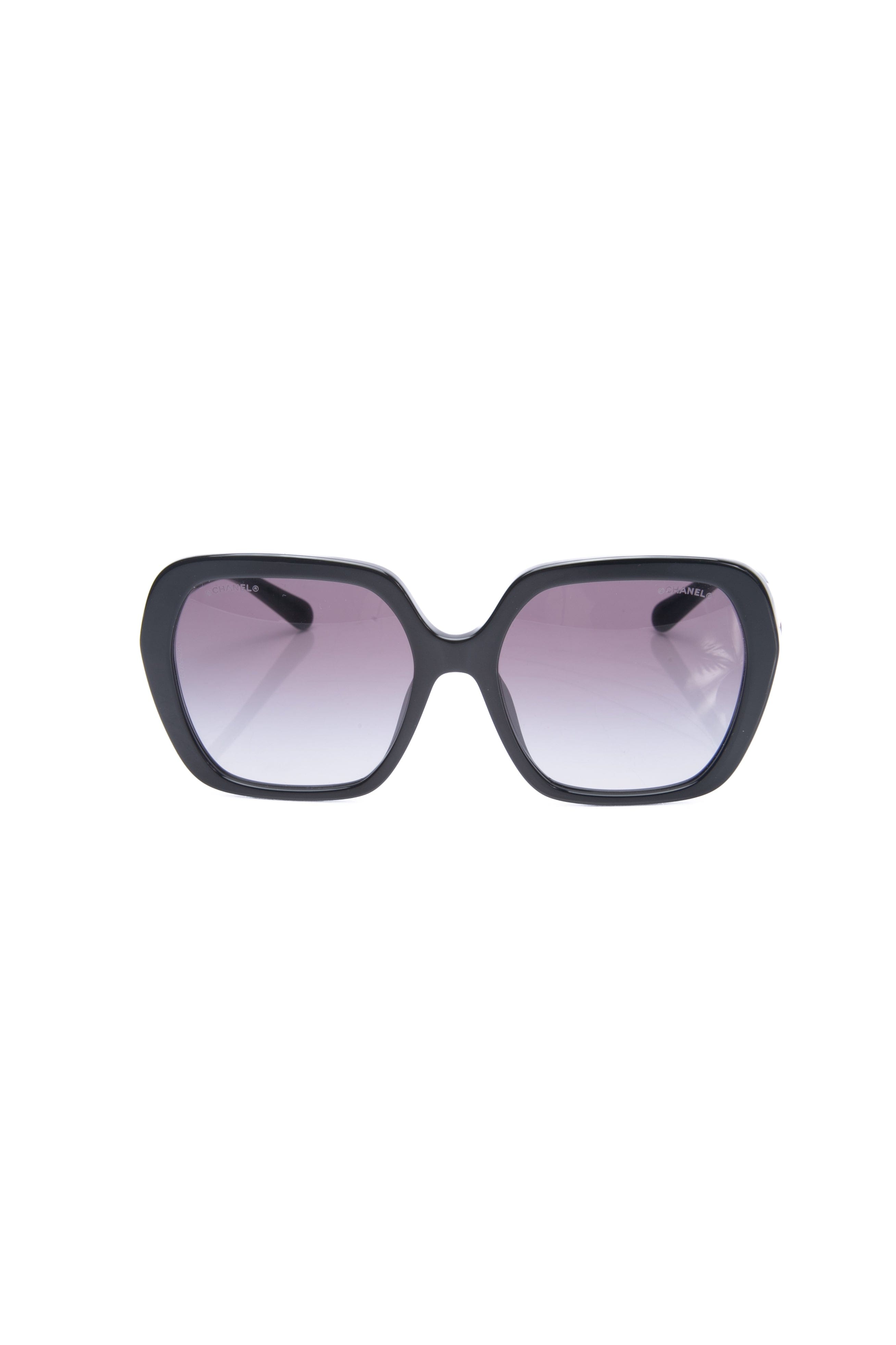 CHANEL Square Black Heart Sunglasses