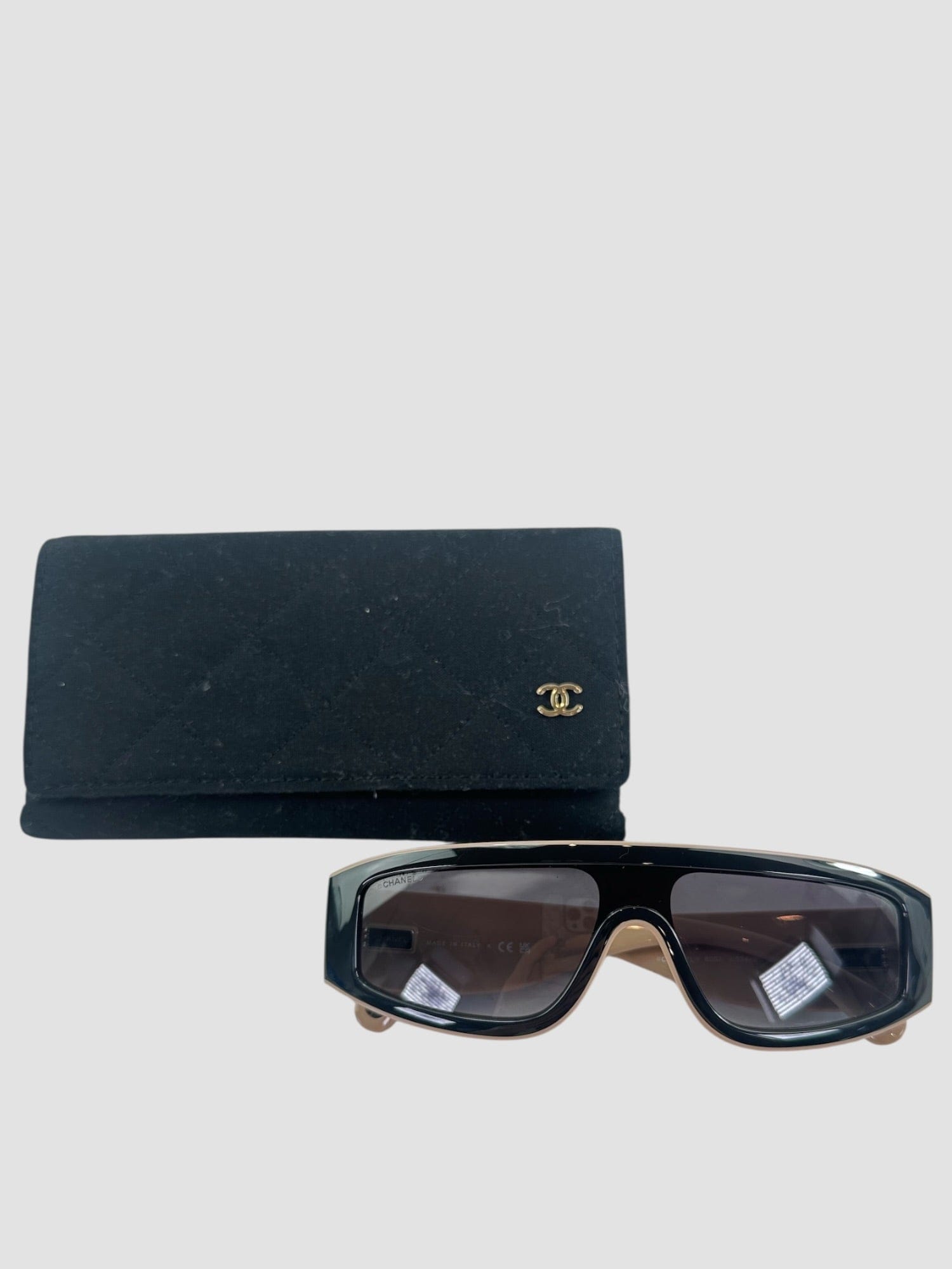 Chanel Black Visor Sunglasses