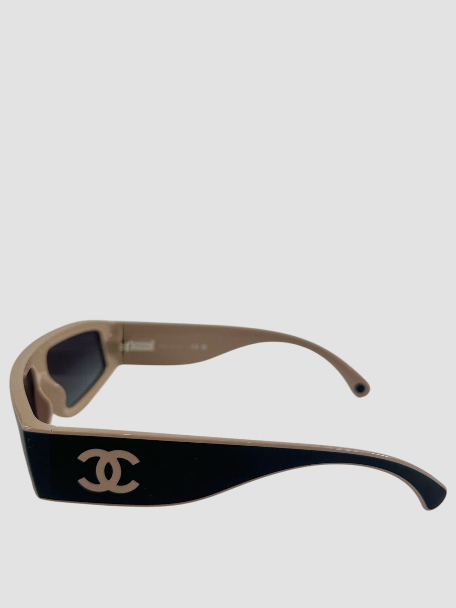 Chanel Black Visor Sunglasses