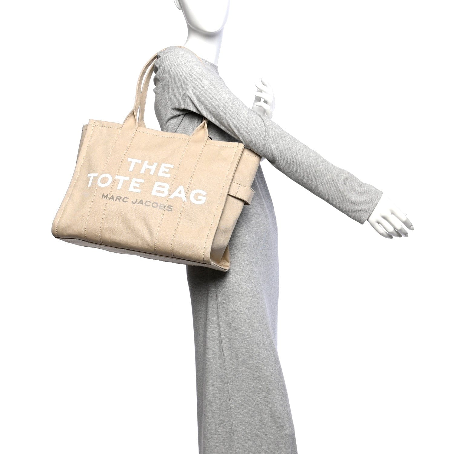 Marc Jacobs Cotton Canvas Large The Tote Bag Beige