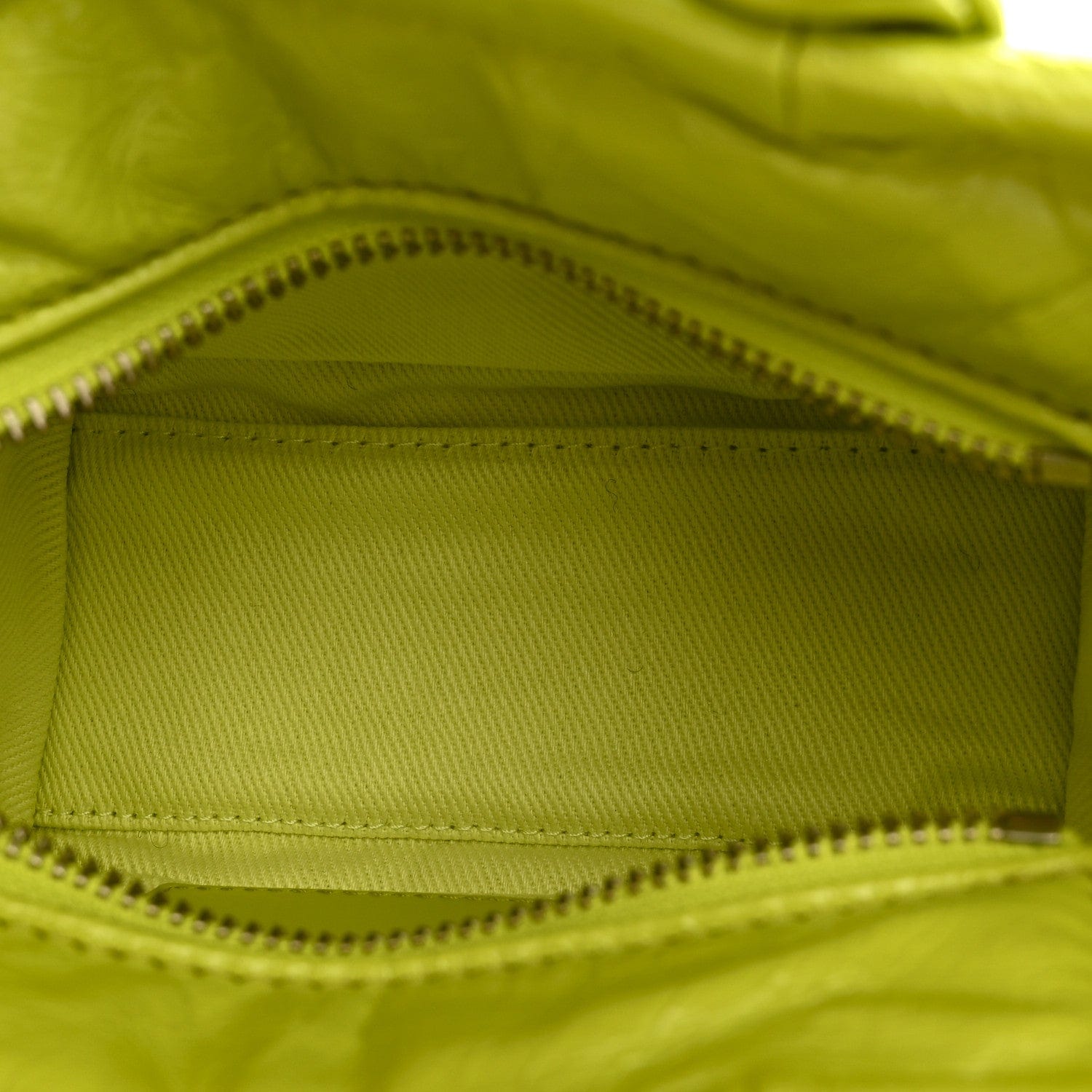 Marc Jacobs Shiny Crinkled Calfskin Mini The Tote Bag Acid Lime