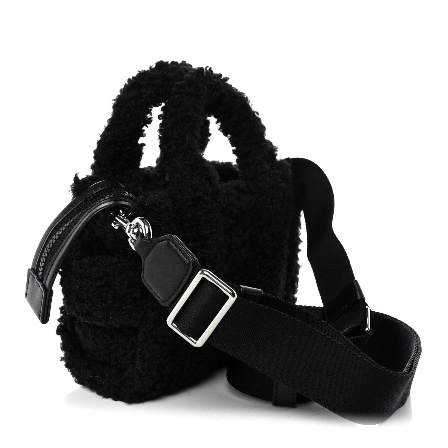 Marc Jacobs Polyester Cotton Mini The Teddy Traveler Tote Bag Black