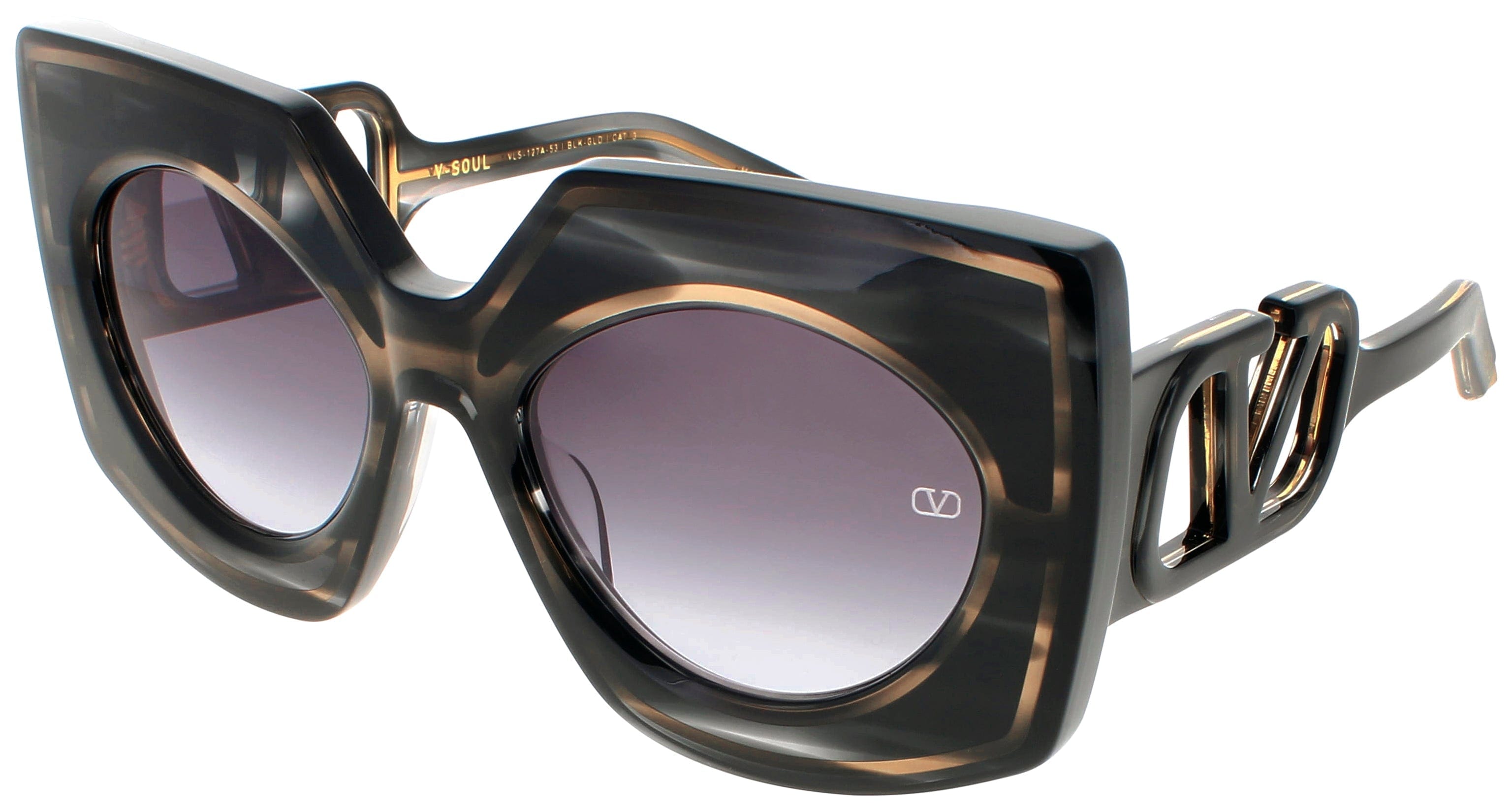 Valentino Sunglasses BLACK SWIRL/YELLOW GOLD