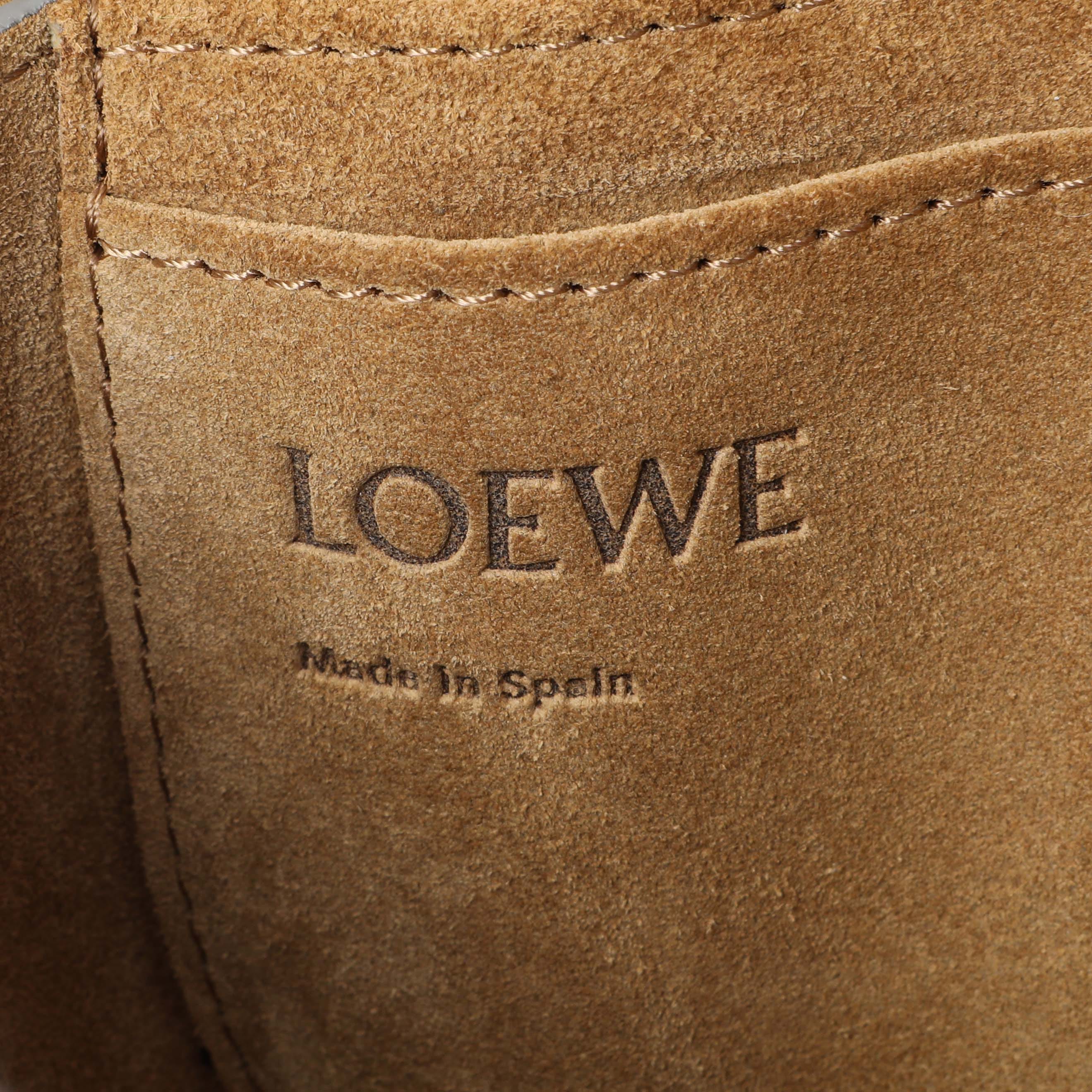 Loewe Grey Calfskin Jacquard Mini Gate Crossbody