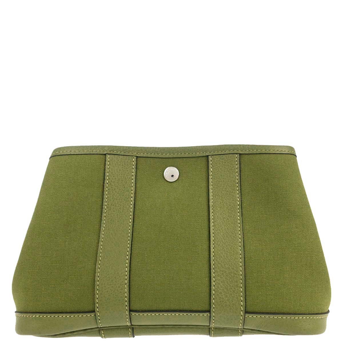 Hermes Anis Green Toile Officier Garden Party TTPM Pouch