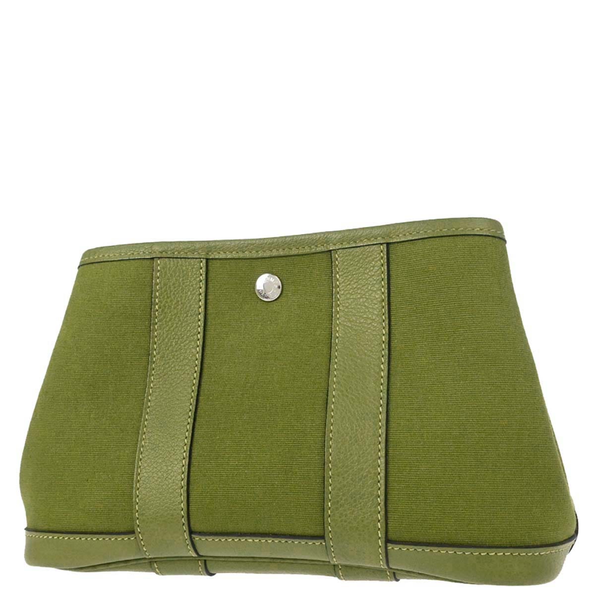 Hermes Anis Green Toile Officier Garden Party TTPM Pouch