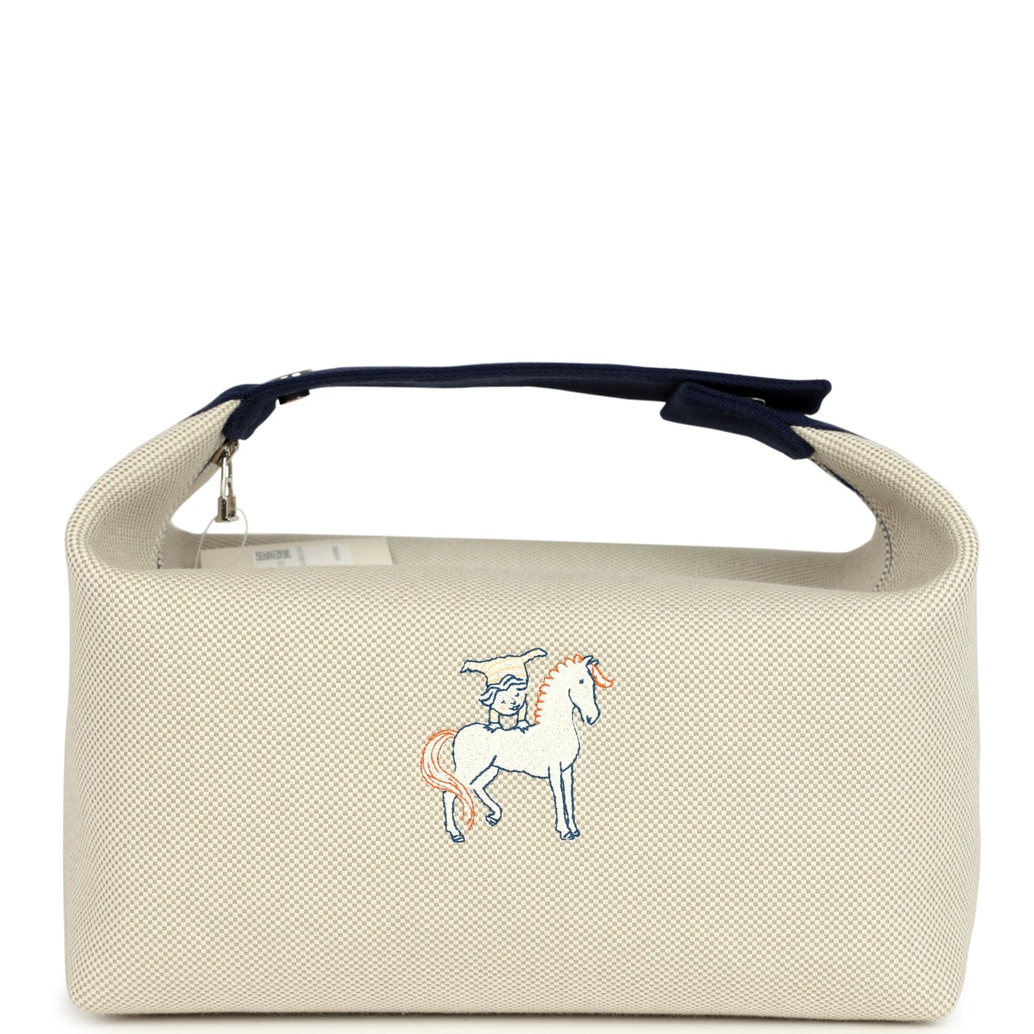 Hermes Bride A Brac Cabriole GM Gris Perle, Bleu Canvas Palladium Hardware